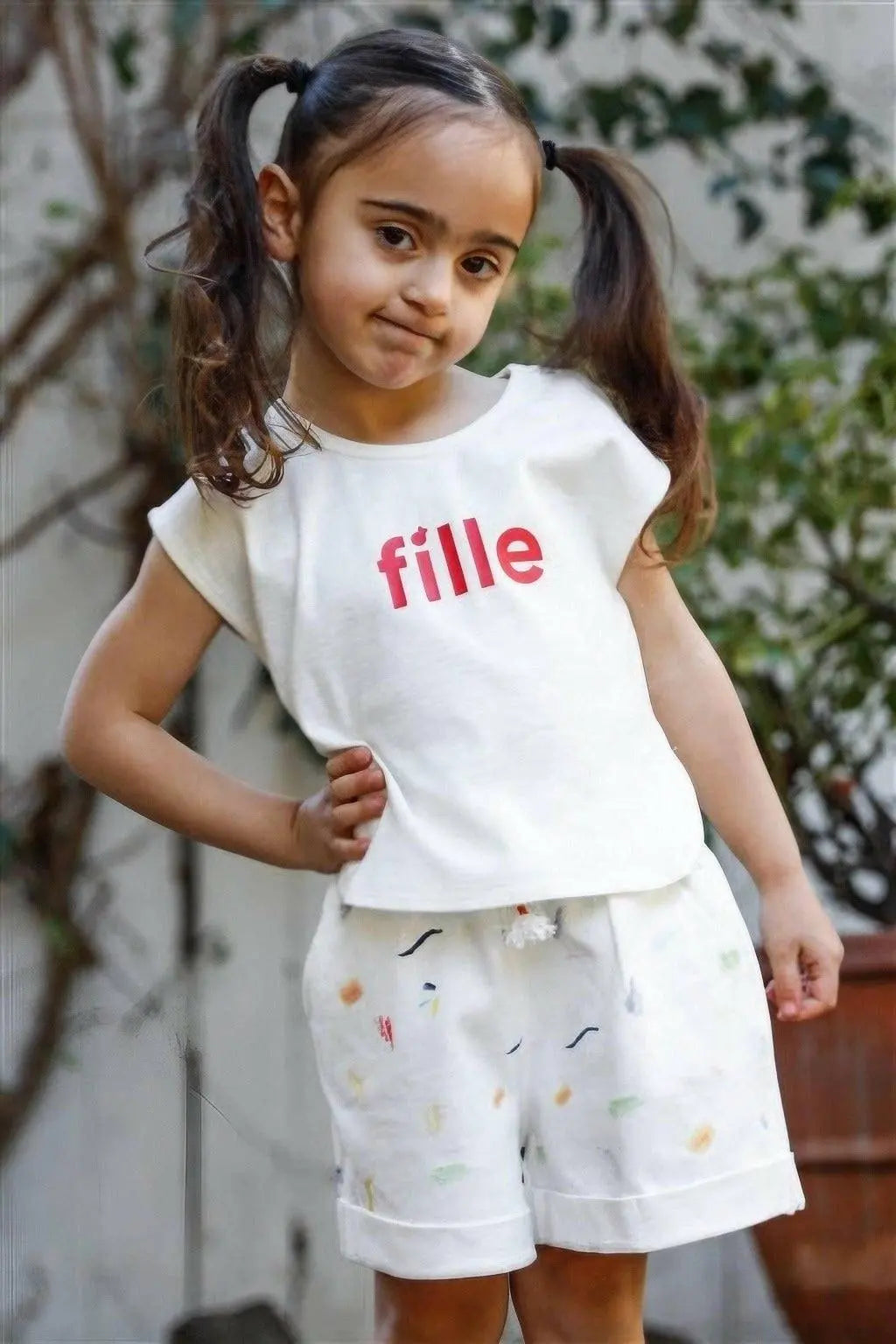 Fille Off White Textured Tops tops Epicplacess White 1.2Y 
