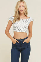 Ruffle Cute Sleeve Crop Tops tops Epicplacess White SMALL United States