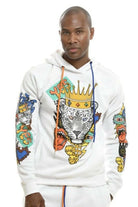 Crown Leopard Embroidery Fleece Tracksuits Tracksuits Epicplacess M WHITE 
