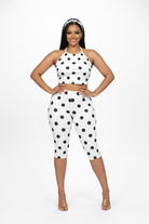 Polka Dot Halter Jumpsuit - Studio Front Enhanced