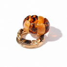 Amber Tortoise Marbled Resin & Gold Bracelet Stack Set