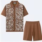Paisley Knit Co-ord Set – Brown Flat Lay