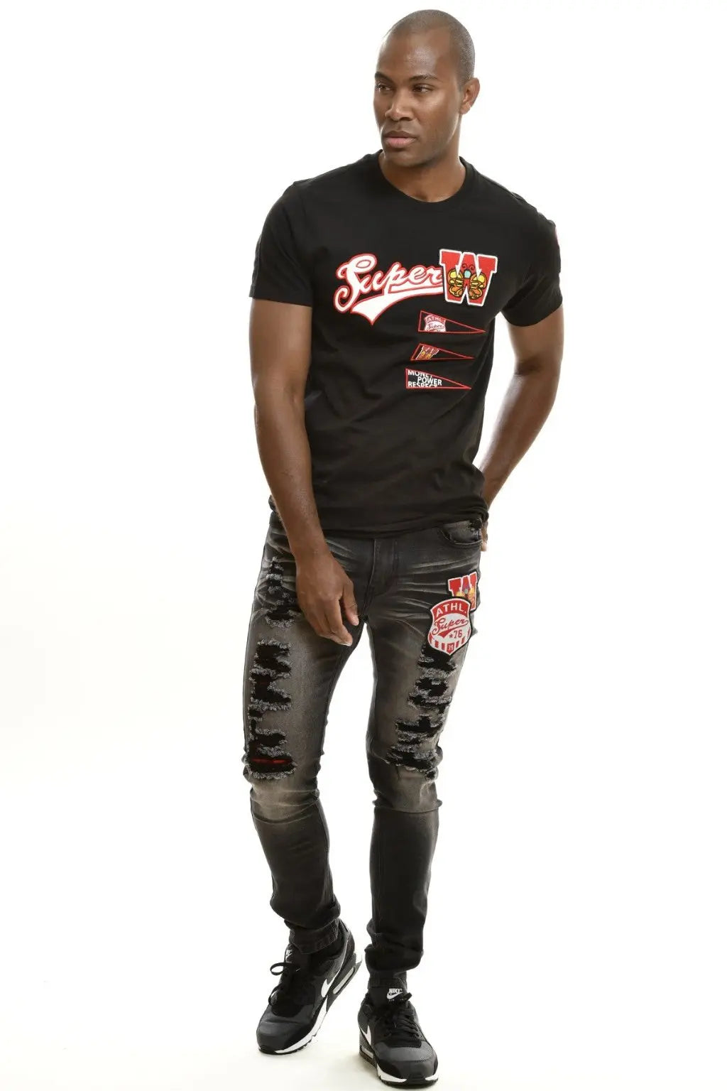 Ahead Of The Game Ripped Stacked Skinny Jeans jeans Epicplacess Black 28 