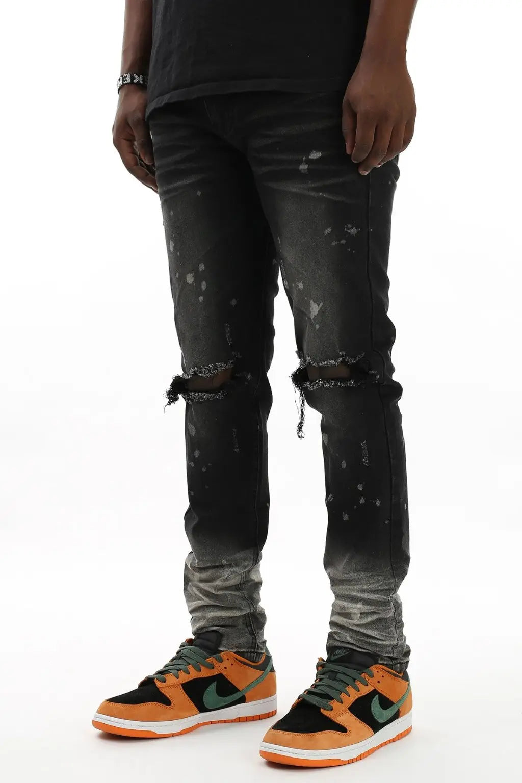 Bleached Stacked Skinny Jeans - Blue jeans Epicplacess Black 30 