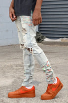 Paint Splatter Men's Distressed Denim Jeans jeans Epicplacess   