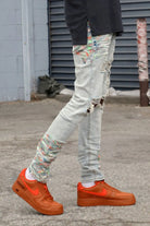Paint Splatter Men's Distressed Denim Jeans jeans Epicplacess   