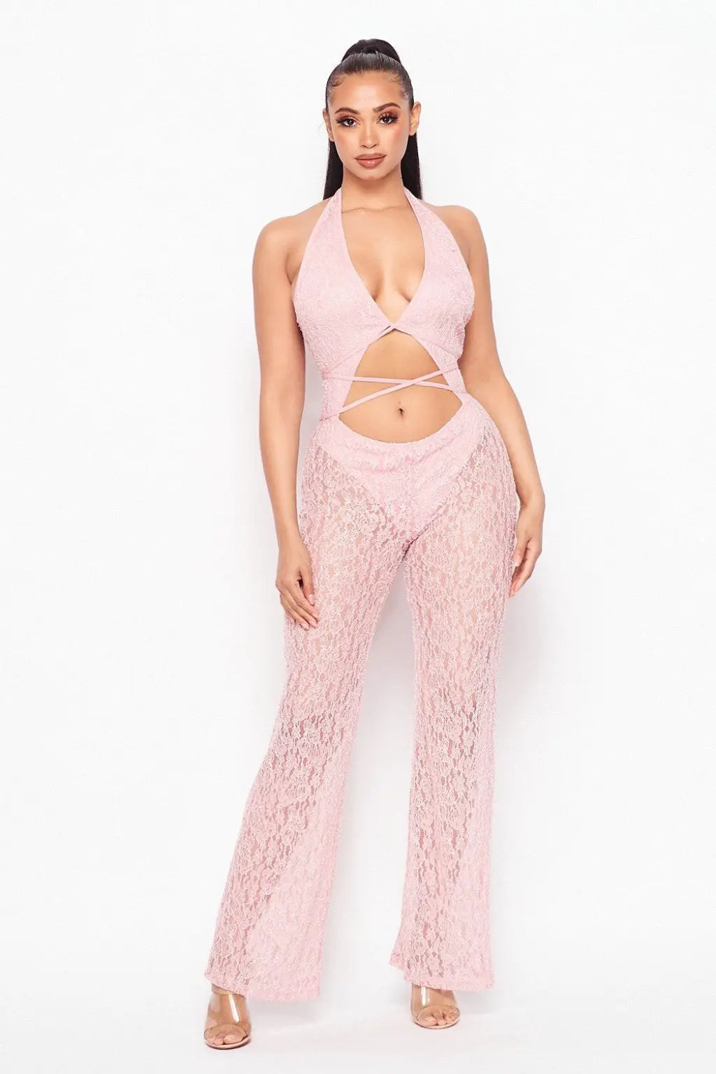 Crystal Lining Trimmed Corset Jumpsuit - Epicplacess