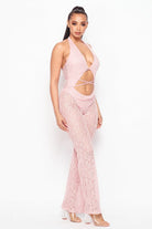 Crystal Lining Trimmed Corset Jumpsuit - Epicplacess