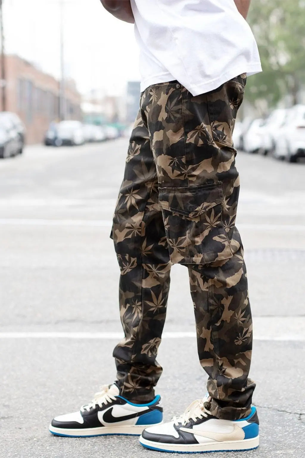 Stitch Relaxed Camo Leaf Cargo Jeans pants Epicplacess   