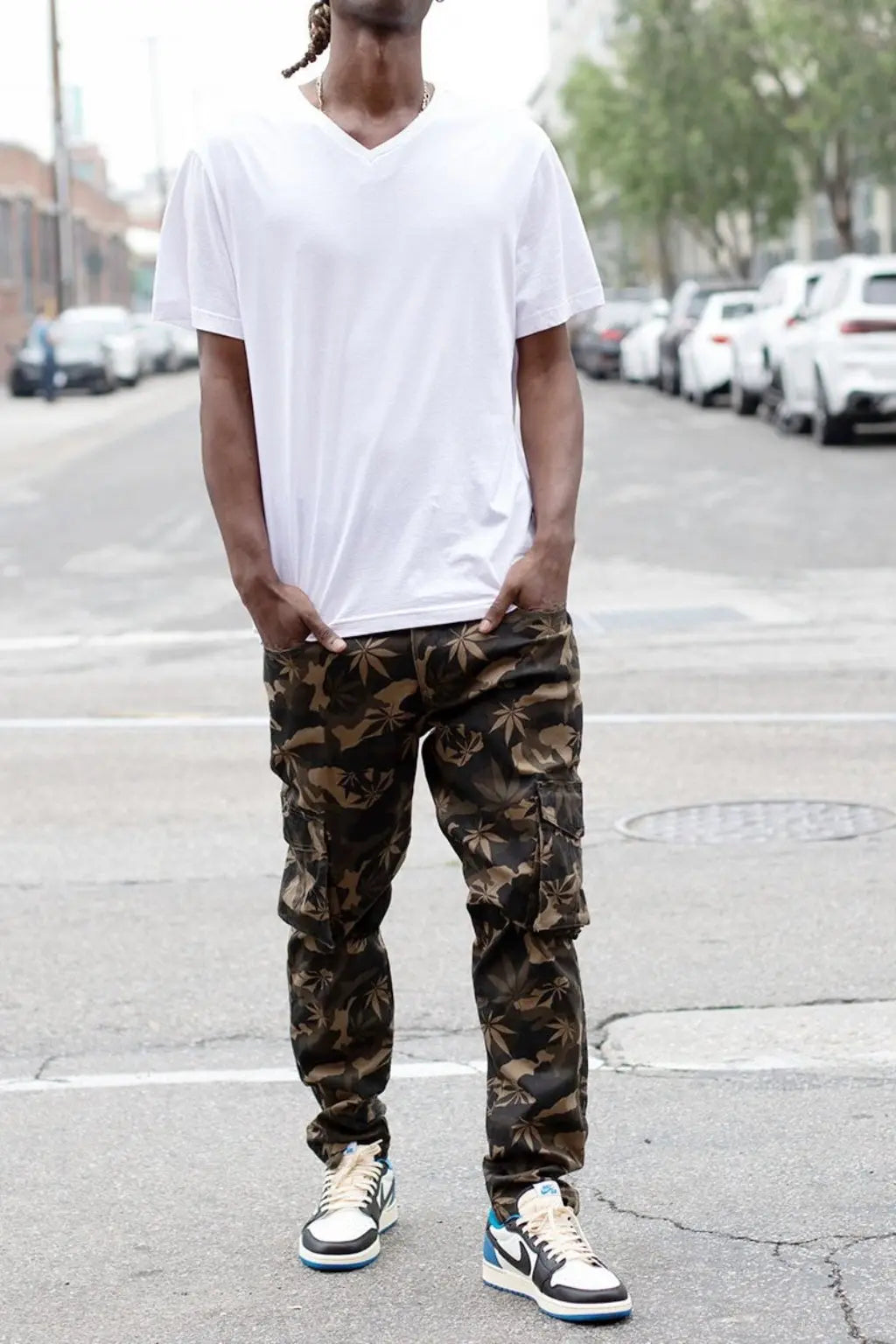 Stitch Relaxed Camo Leaf Cargo Jeans pants Epicplacess   