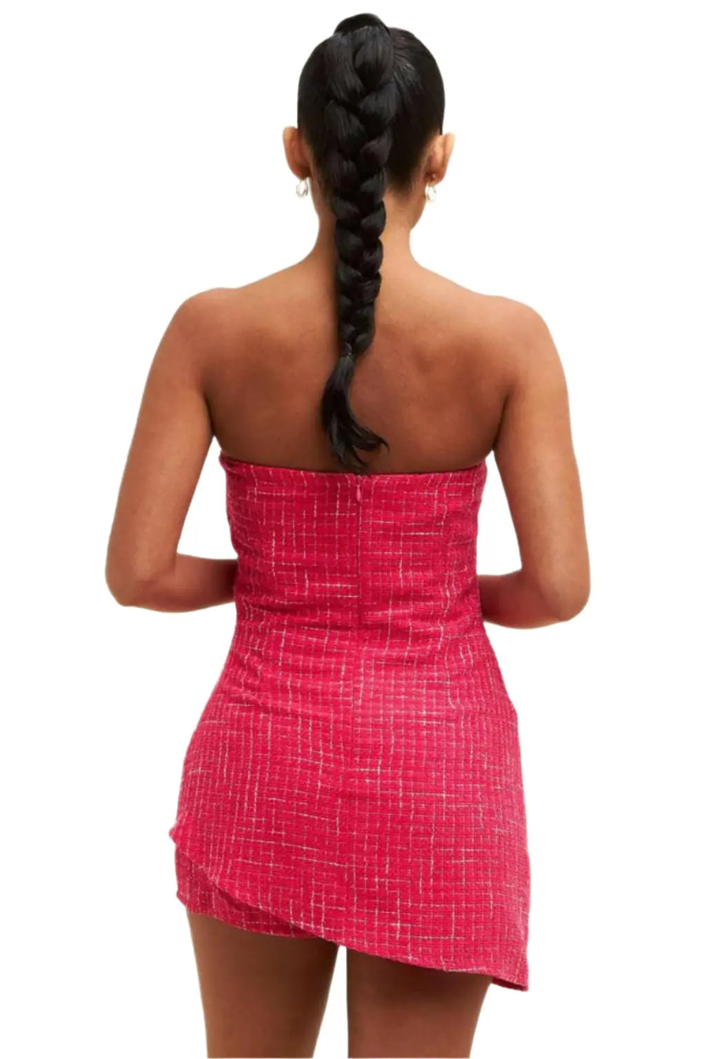 Talk It Over Tweed Romper - Black/Pink ROMPER Epicplacess M Pink 