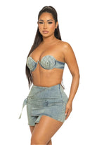 Darian Can’t be me skirt set denim - Epicplacess
