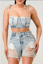 Distressed Urban Denim Short Set Sets Epicplacess S Acid Wash 