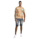 BBS Distressed Raw Hem Slim Denim Shorts Shorts Epicplacess 34 Black 