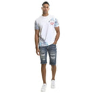 BBS Distressed Raw Hem Slim Denim Shorts Shorts Epicplacess 30 Blue 