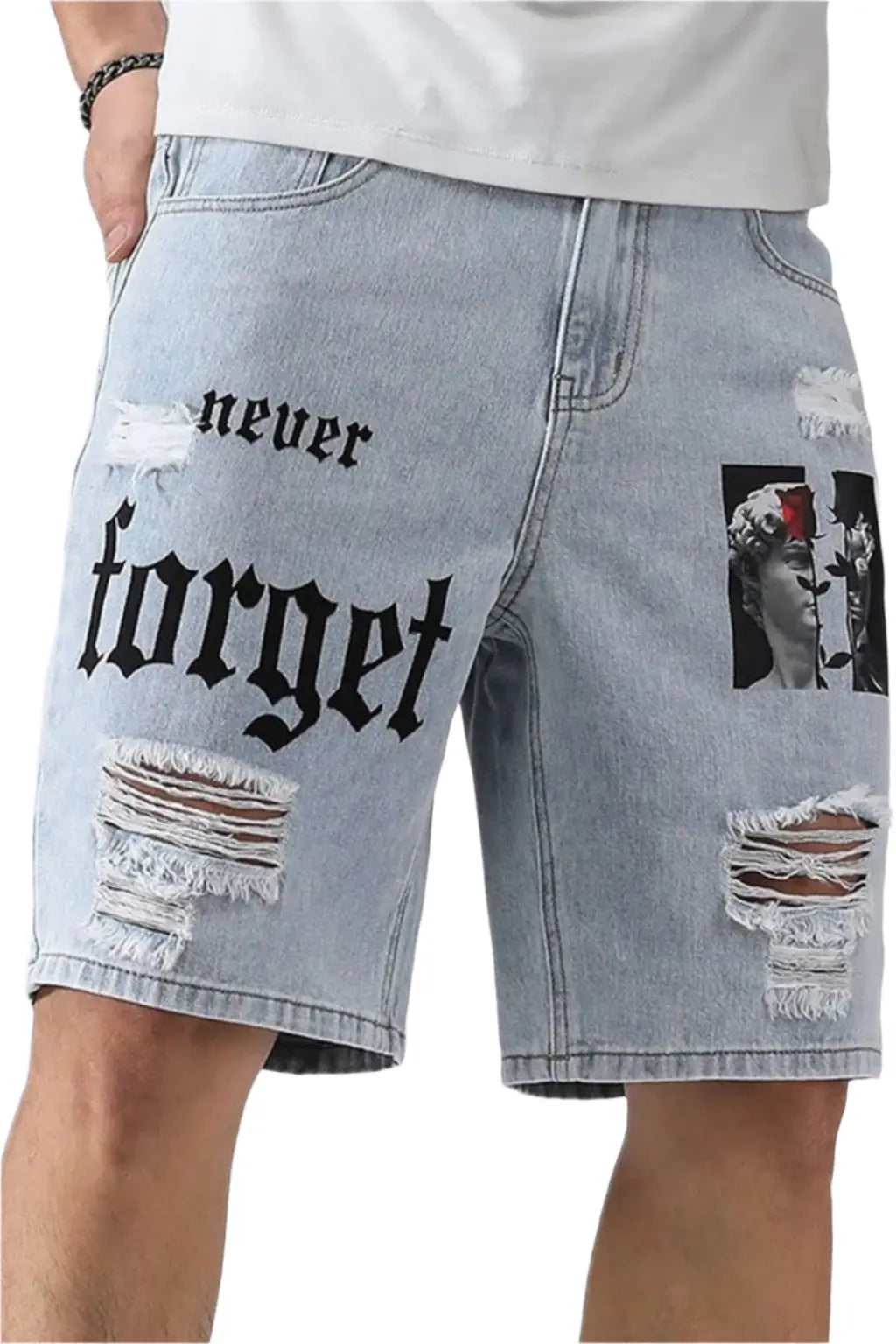 Baggy It Distressed Raw Hem Slim denim shorts - Epicplacess