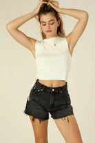 The Way I Shine Silver Foil Denim Shorts - Black Shorts Epicplacess   