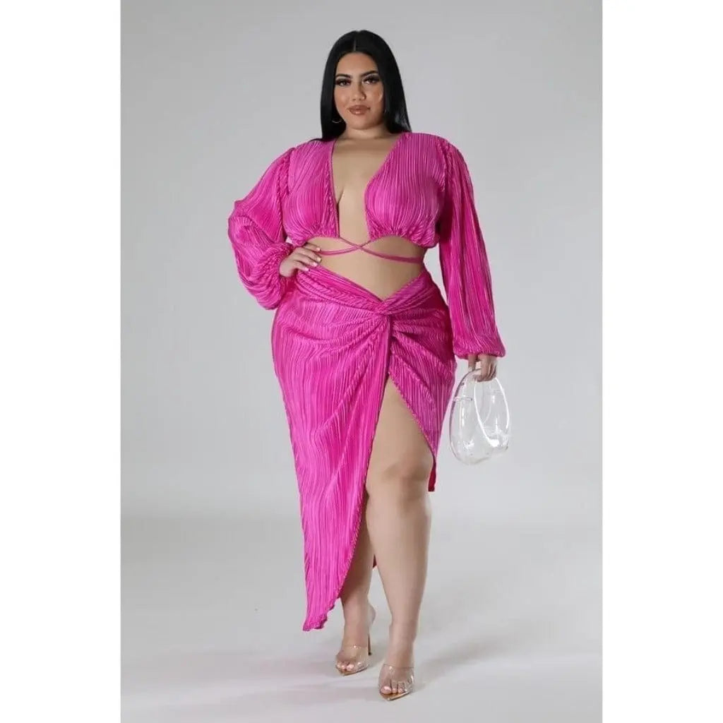Yeah Night Out Bae Skirt Set-Green SKIRT Epicplacess 1X Pink 
