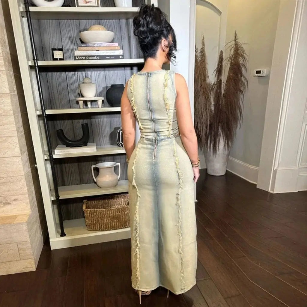 Harmony Ripped Two Piece Denim Skirt SKIRT Epicplacess   
