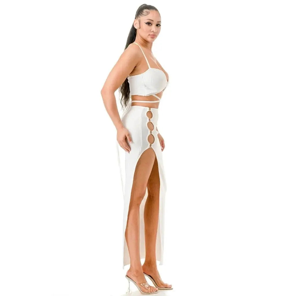 Catiana Feather Skirts Sets - White skirts Epicplacess   