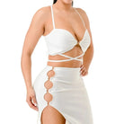 Catiana Feather Skirts Sets - White skirts Epicplacess   