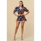 Floral Blouse Short Set - White skirts Epicplacess   