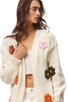 Chunky Flower Two Pocket Cardigan - Epicplacess