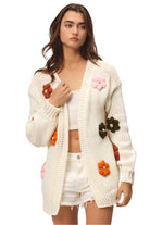 Chunky Flower Two Pocket Cardigan - Epicplacess