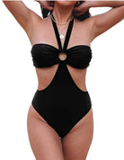 Halter Ruched Cut Out Swimsuit Swimsuit Epicplacess   