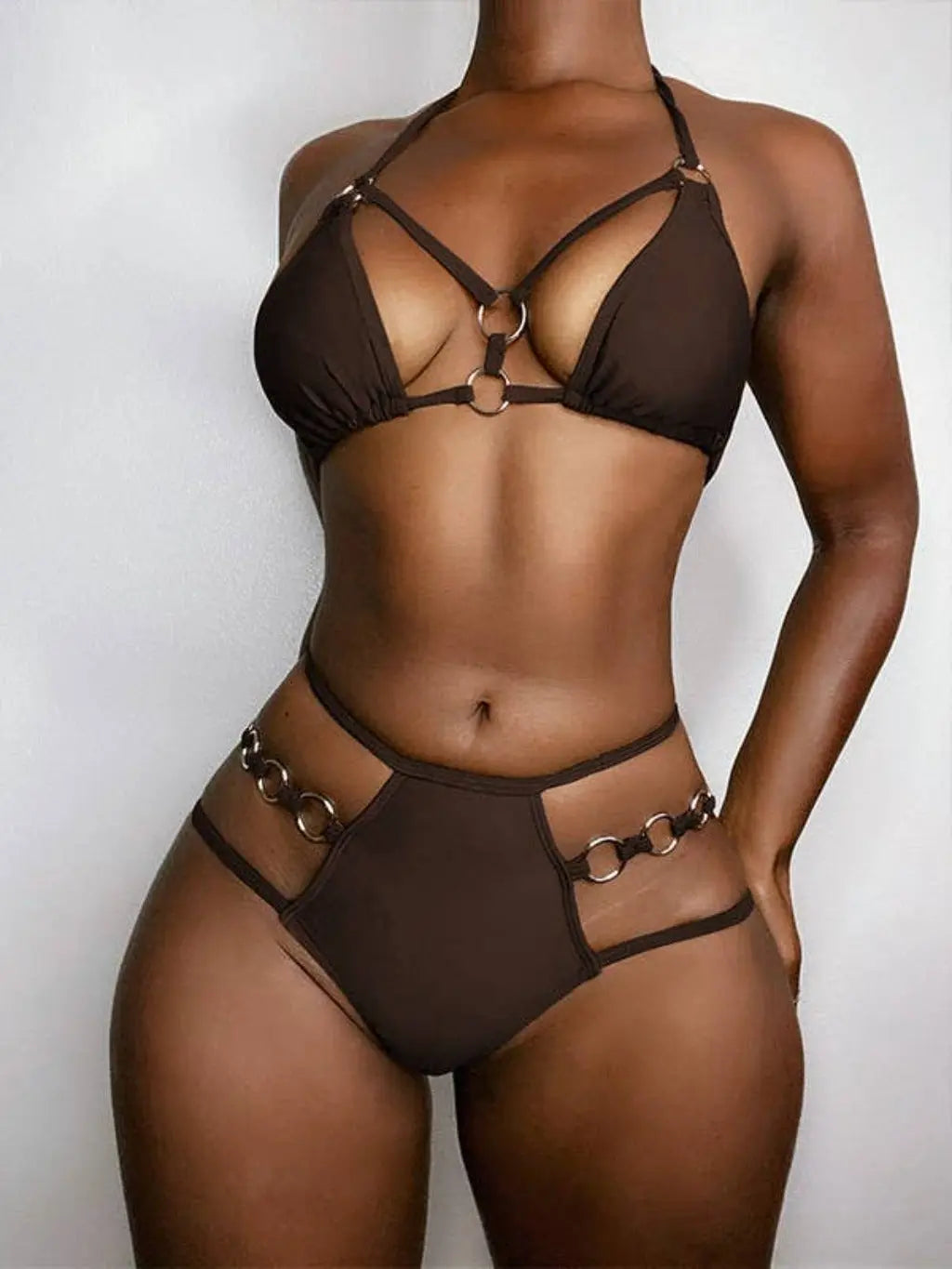 Ibiza Breeze Metallic 2 Piece swimsuit Swimsuit Epicplacess S Brown 