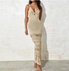 Sweet kama Tassels Cove Dress Swimsuit Epicplacess S Brown 