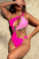 Kailen One Shoulder One Piece Swimsuit Swimsuit Epicplacess S pink 