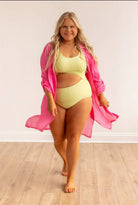 Bliss Shimmer 1 Piece Swimsuits-Yellow swimsuits Epicplacess   