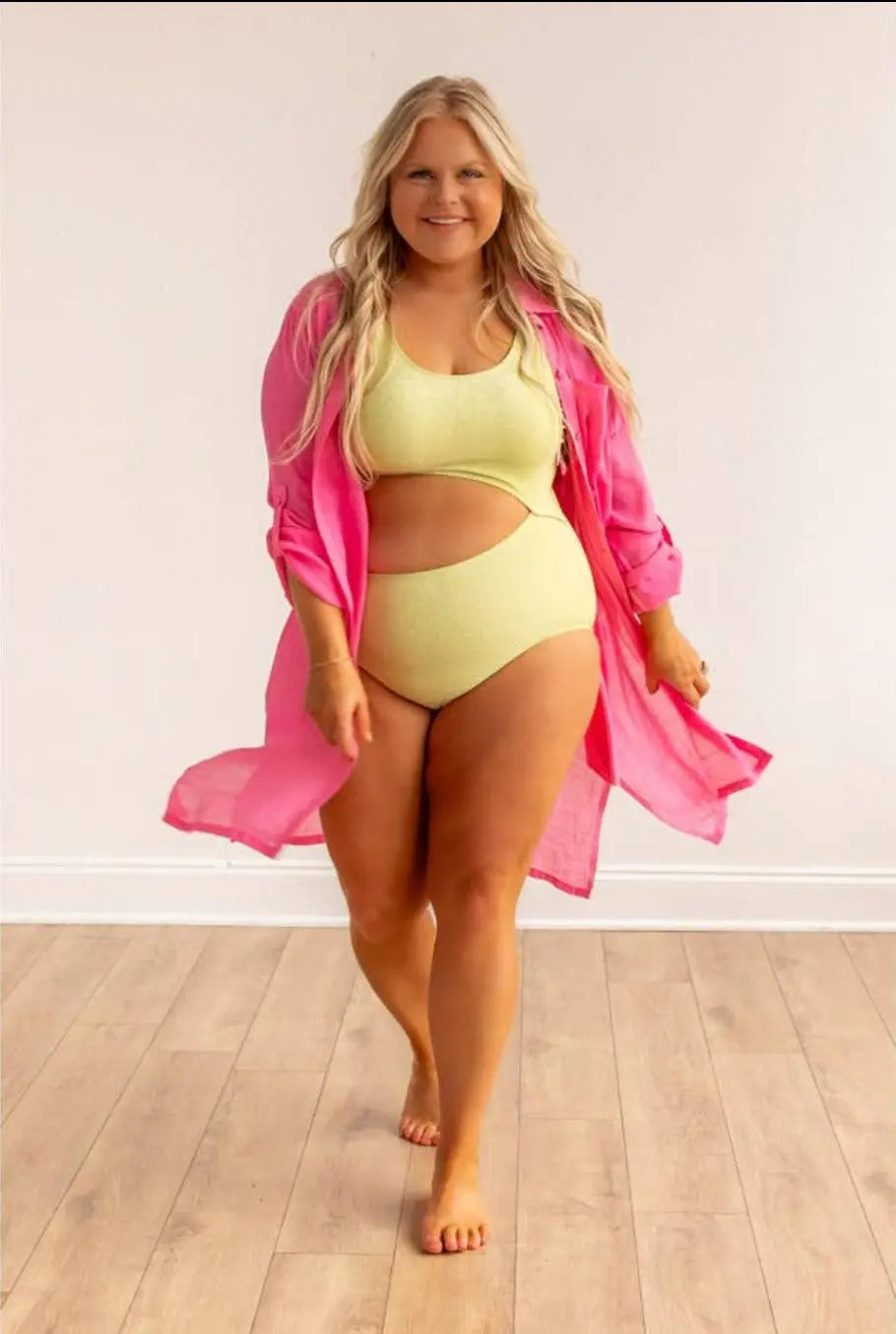 Bliss Shimmer 1 Piece Swimsuits-Yellow swimsuits Epicplacess   