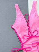 Lace-Up One-Piece Swimsuit Swimwear Epicplacess   