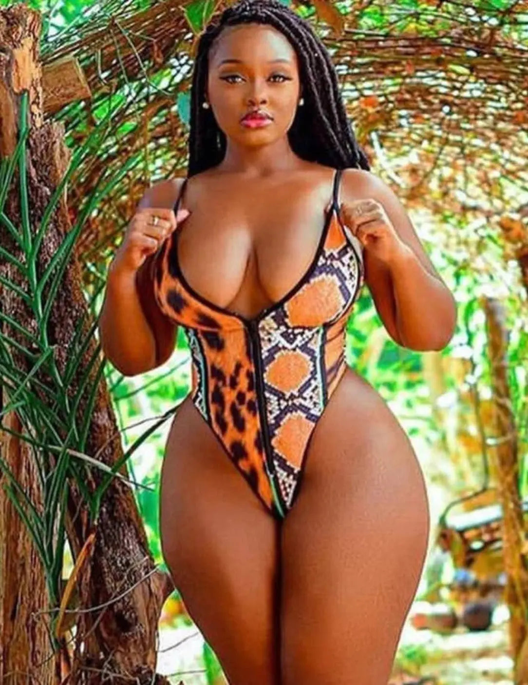 Wildlife Two Piece Swimsuit Swimwear Epicplacess S Orange Print 