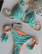 Rope Ties 2 Piece Bikini Swimsuit Swimwear Epicplacess   
