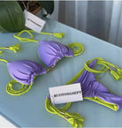 Rope Ties 2 Piece Bikini Swimsuit Swimwear Epicplacess S Purple 