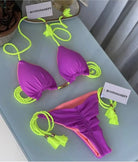 Rope Ties 2 Piece Bikini Swimsuit Swimwear Epicplacess   