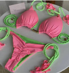 Rope Ties 2 Piece Bikini Swimsuit Swimwear Epicplacess S Pink 