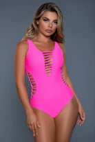 Wicked 1 Piece Swimsuit Pink Swimwear Epicplacess   