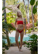 Scarlet Spaghetti-Strap Bandeau Bikini Top Swimwear Epicplacess   