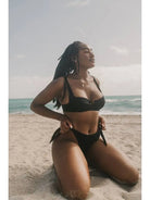 Underwire Bikini Top - Black Rib Swimwear Epicplacess   