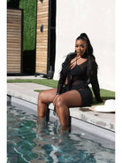 Tie Front Mesh Coverup Swimwear Epicplacess   
