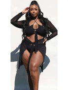 Tie Front Mesh Coverup Swimwear Epicplacess   