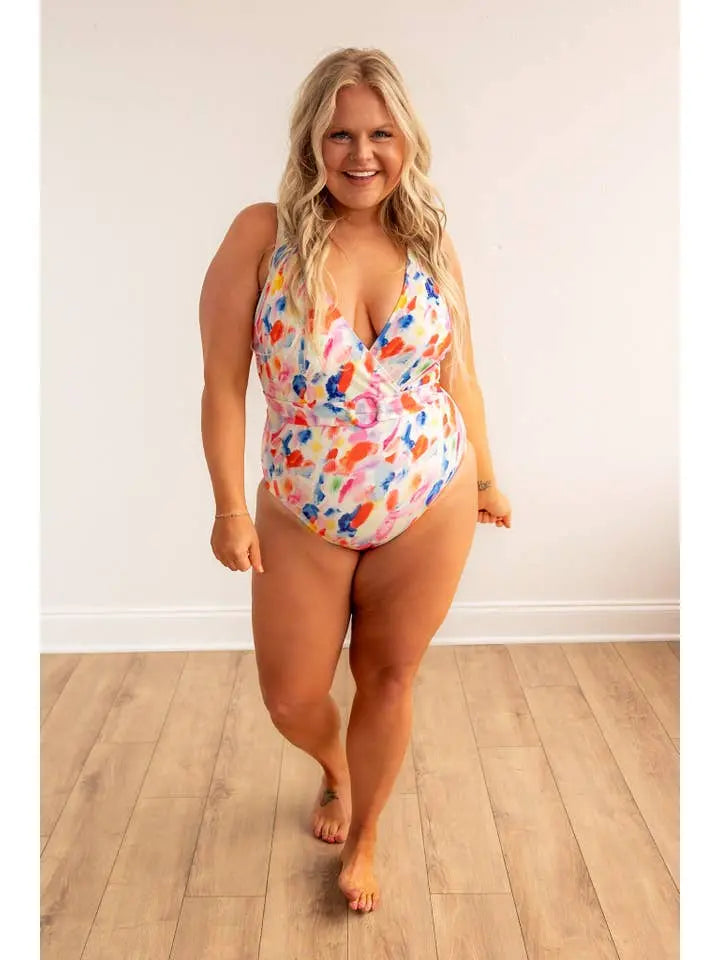 Abstract Multicolor One-Piece Swimwear Swimwear Epicplacess L Multi 