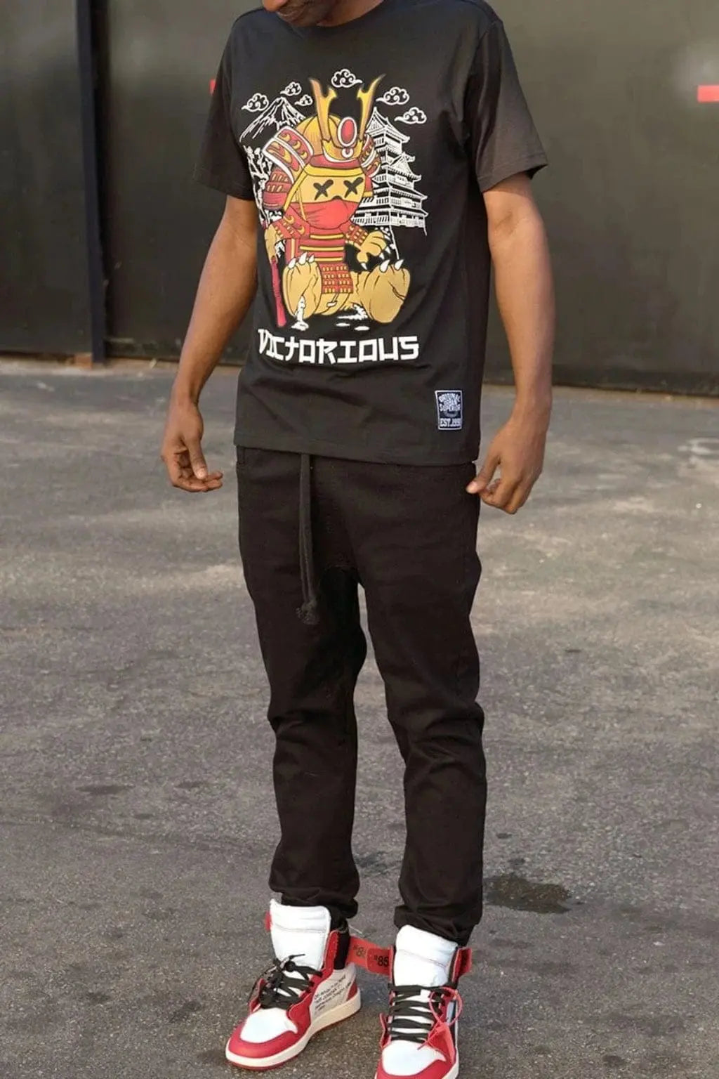 Samurai Bear Short Sleeve Tee - Black T Shirt Epicplacess   