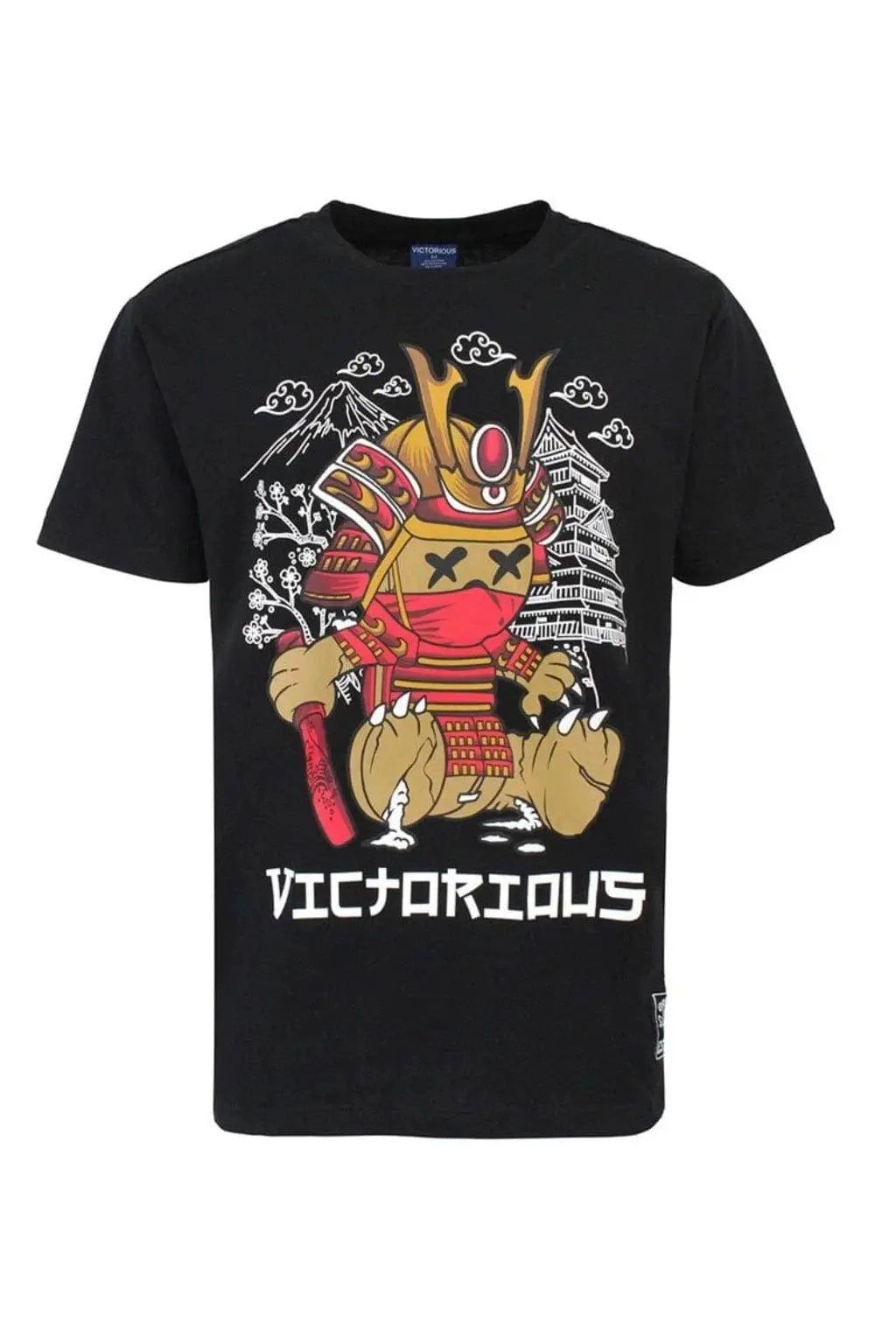Samurai Bear Short Sleeve Tee - Black T Shirt Epicplacess   