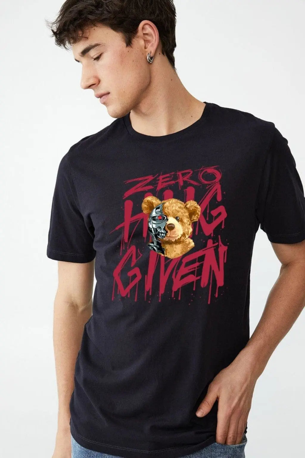 Zero Hug Given Half Bear T-Shirt T Shirt Epicplacess S Black 