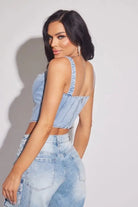 Rebellious Denim Bustier Crop Top TOP Epicplacess   